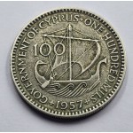 CYPRUS 1957 100 MILS COIN RARE KEY DATE WORLD COINS