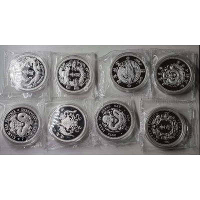 CHINA 2018-2021 SILVER 1 Oz DRAGON DOLLAR COMPLETE SERIES