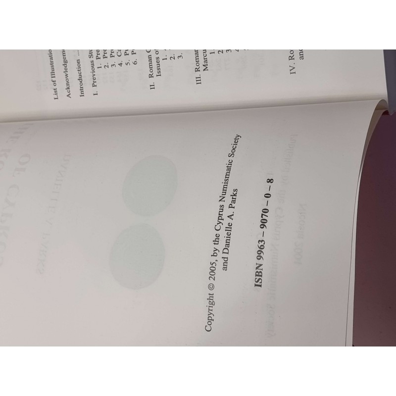 THE ROMAN COINAGE OF CYPRUS BOOK BY DANIELLE A PARKS OUT OF PRINT 2004 