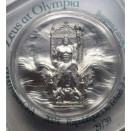 ZEUS AT OLYMPIA 2 Oz Silver Coin 10000 Francs Chad 2024