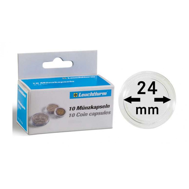 Leuchtturm Coin capsules for coins Ø 24 mm pack of 10 ACCESSORIES & SUPPLIES