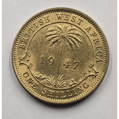 British West Africa 1 Shilling coin 1947 UNC