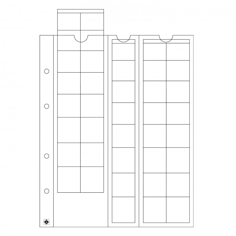 Optima 5 coin sheets, for Euro Sets up to 26 mm Ø, clear ACCESSORIES & SUPPLIES