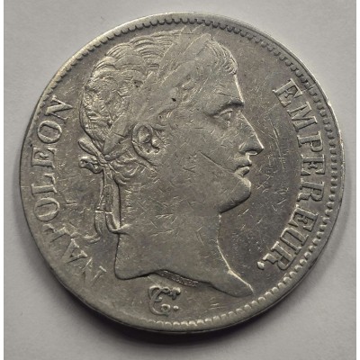 France Napoleon Bonaparte Silver 5 Francs coin 1812 Q