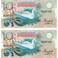 AFRICA SEYCHELLES 1979 UNC CONSEQUTIVE 10 RUPEES BANKNOTES P23