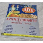 Cyprus Vintage Cardboard AD Sign Artemis Calendar 1972 famagusta ANTIQUES & OTHER COLLECTIBLES