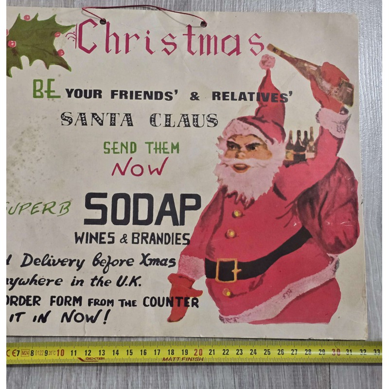 Cyprus Vintage AD Sign SODAP WHINES 1970 X'MAS GIFTS UK ANTIQUES & OTHER COLLECTIBLES