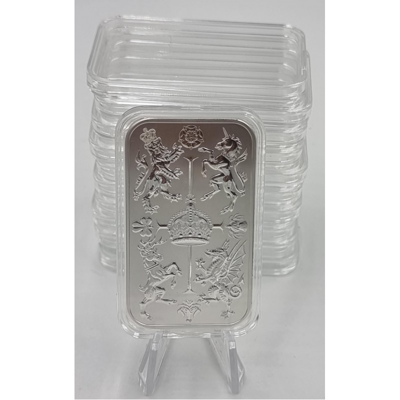 Rectangular Coin Capsules 29 x 50mm for 1 oz ROYAL MINT silver bar 10 PIECES GOLD AND SILVER BULLION