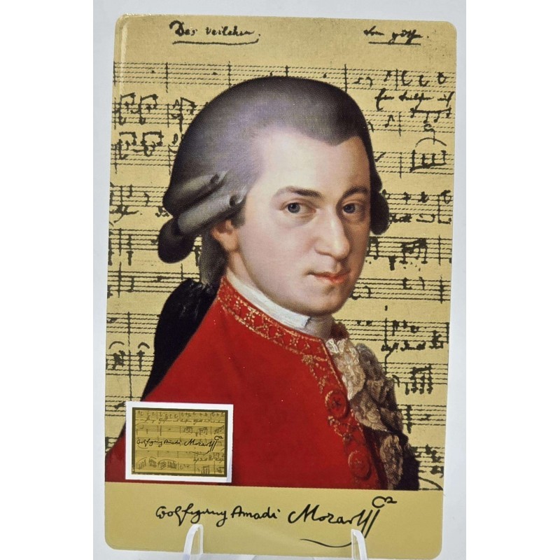 Mozart Classical Composer 1/1000 Oz Gold Coin card GOLD AND SILVER BULLION