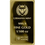 Germania 1/100 oz Pure Gold bar 999.9 sealed in Blister pack GOLD AND SILVER BULLION