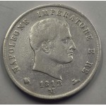 Italy Napoleon Bonaparte Silver 5 Lire coin 1812 M WORLD COINS