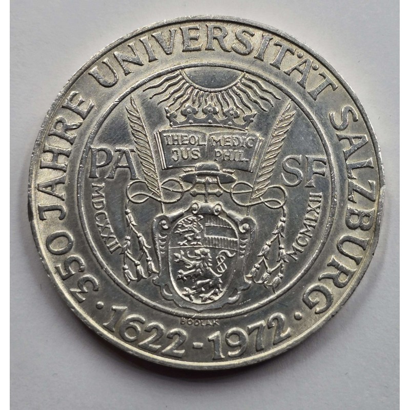 AUSTRIA 1972 SILVER 50 SCHILLING COIN Salzburg University WORLD COINS