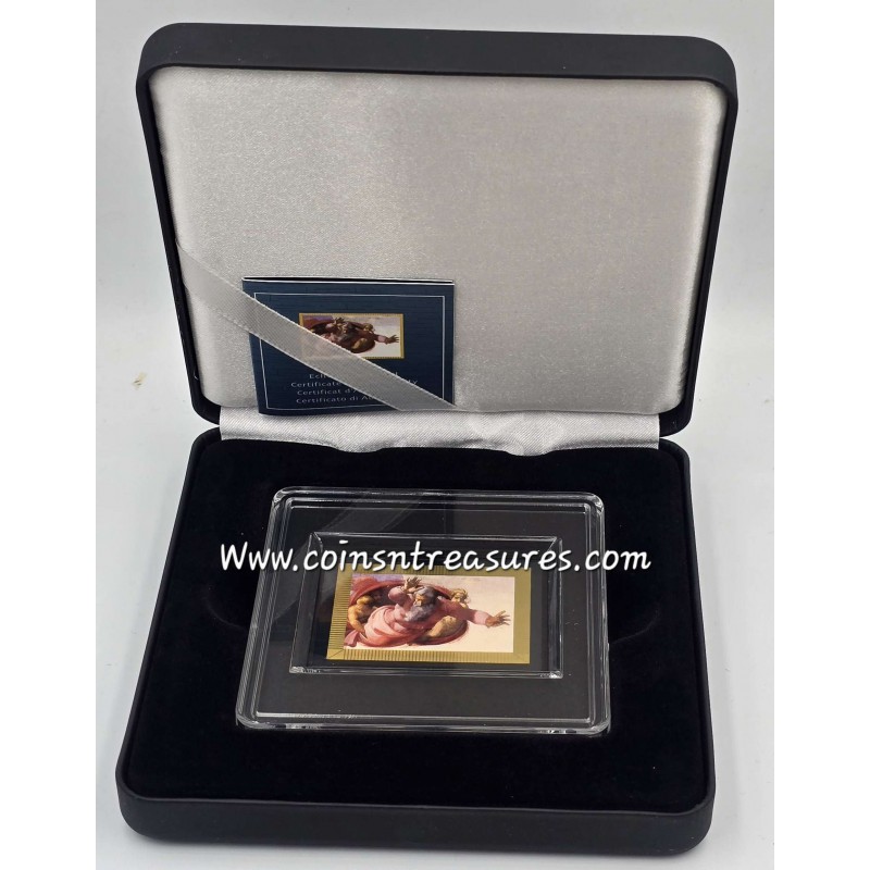 Michelangelo Separation of land from sea 1/200 Oz Gold .999 coin GOLD AND SILVER BULLION