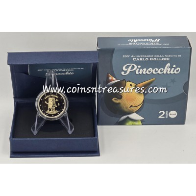 Italy 2 Euro coin Pinocchio 2026 Proof BE