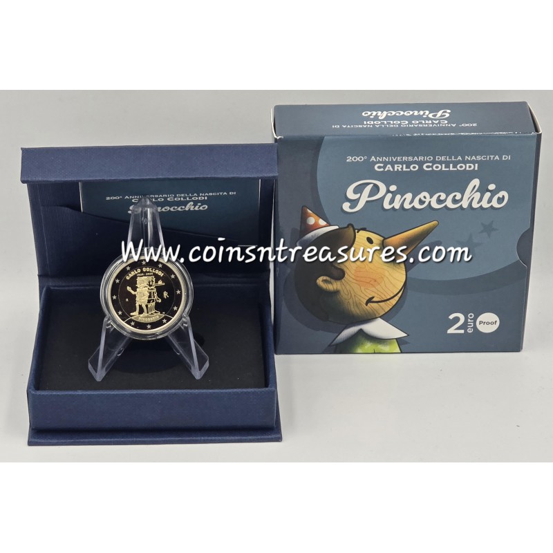 Italy 2 Euro coin Pinocchio 2026 Proof BE WORLD COINS