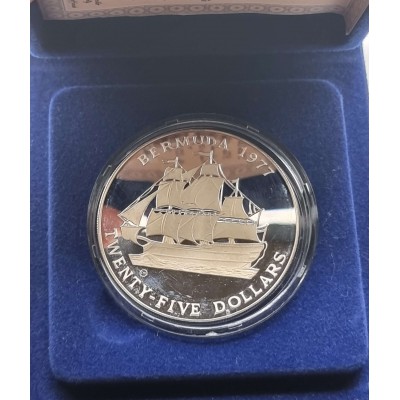 Bermuda 1977 silver jubilee Proof 25 dollars coin