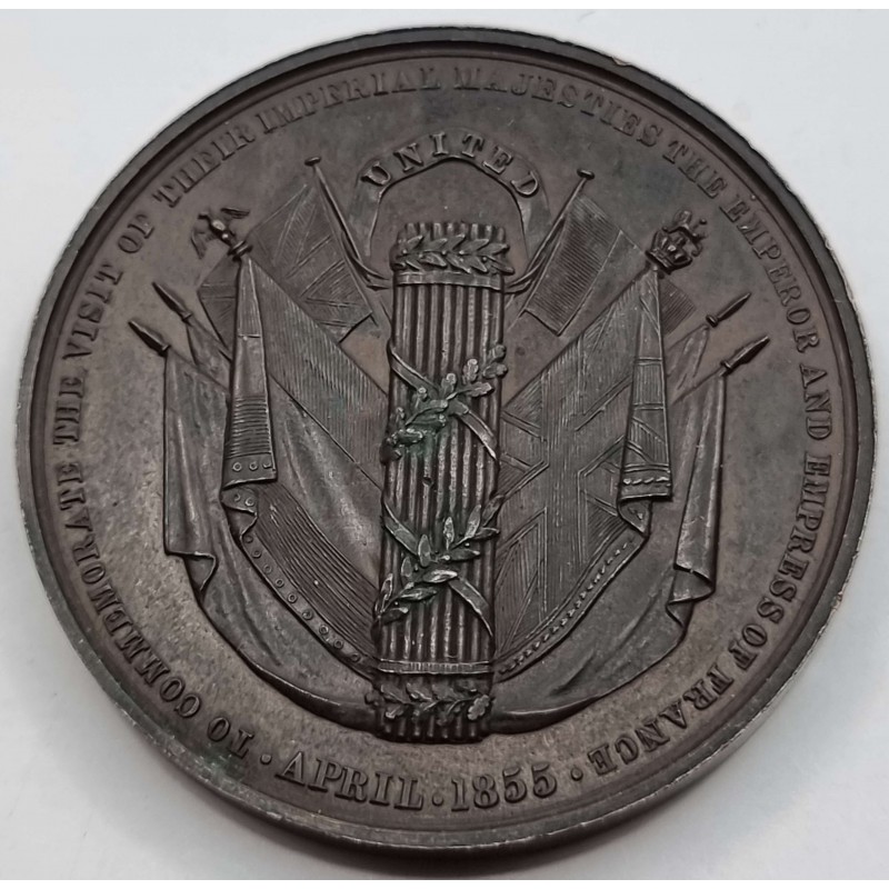 Medal visit of Napoleon III and the Empress Eugénie to England 1855 QUEEN VICTORIA ANTIQUES & OTHER COLLECTIBLES