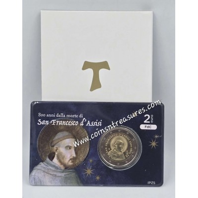 Italy 2 Euro coin St. Francis of Assisi 2026 Coin card