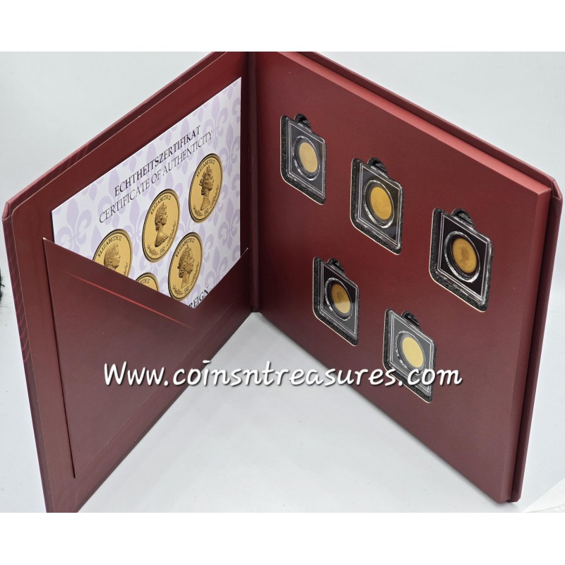 QE II Portraits on Sovereign 5 Coin collection 1/1000 999 Gold GOLD AND SILVER BULLION