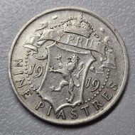 CYPRUS 9 SILVER PIASTRE COIN 1919 IN VF