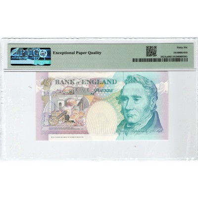 GREAT BRITAIN 5 POUND 1990 P382a BANKNOTE QEII PMG 66 EPQ
