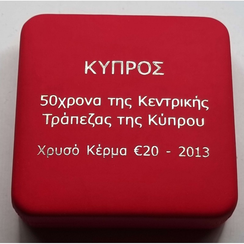 CYPRUS 2013 GOLD PROOF 20 EURO COIN 50th Anniversary WORLD COINS