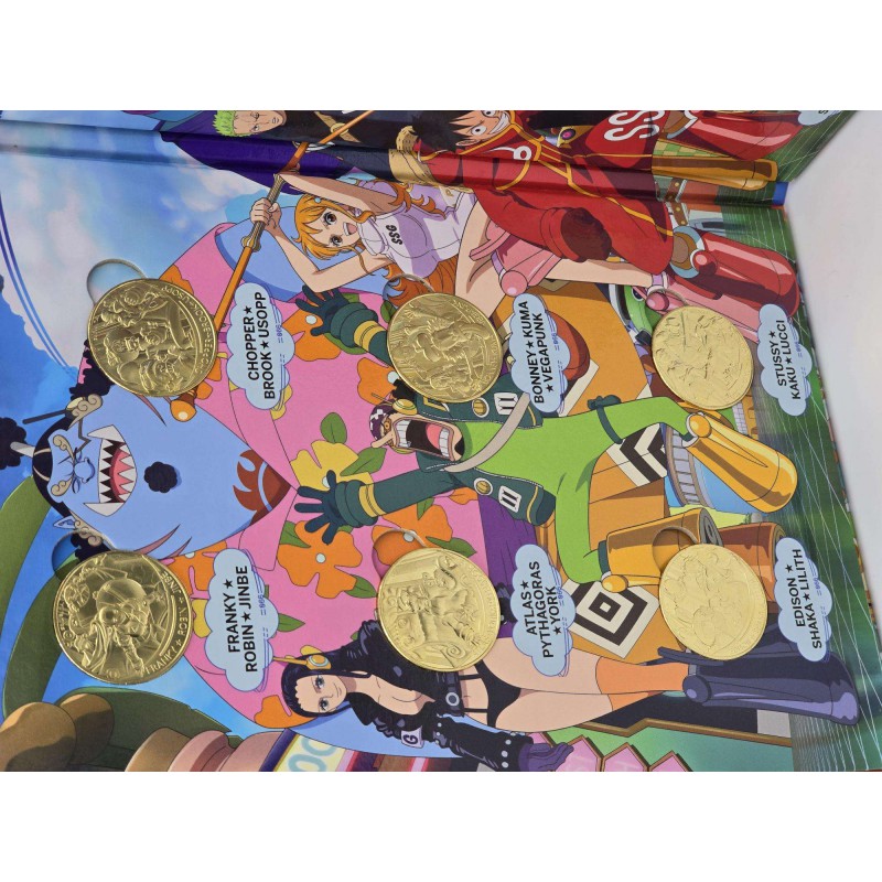France 2025 One Piece EggHead arc Complete Medal coin Collection in Album WORLD COINS