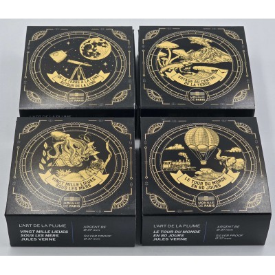 France 2025 Jules Verne Complete Set of 4 Proof Silver Coin