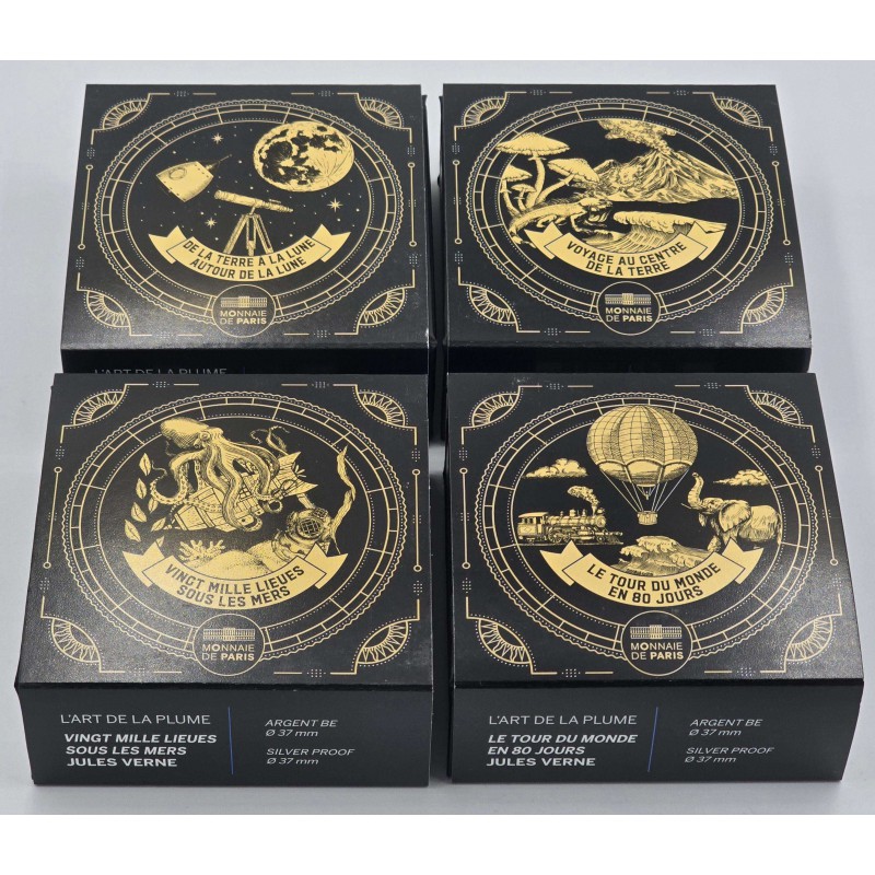France 2025 Jules Verne Complete Set of 4 Proof Silver Coin WORLD COINS