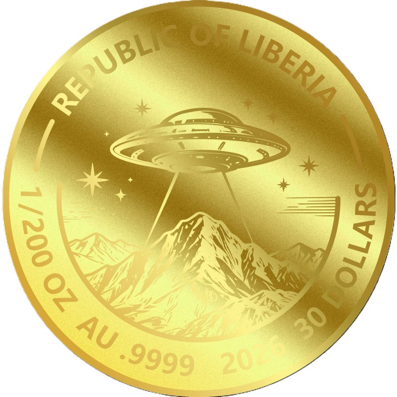 ALIEN 1/200 Oz Gold Coin card 30$ Liberia 2026 GOLD AND SILVER BULLION
