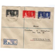 CYPRUS POSTAL HISTORY - KGVI 1937 REGISTERED LETTER FAMAGUSTA