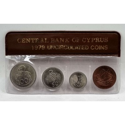 CYPRUS 1979 YEAR SET MILS COINS IN ORIGINAL WALLET