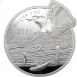 SOLOMON ISLANDS GREAT WHITE SHARK 2021 2 OZ SILVER COIN GOLD AND SILVER BULLION
