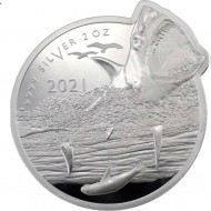 SOLOMON ISLANDS GREAT WHITE SHARK 2021 2 OZ SILVER COIN