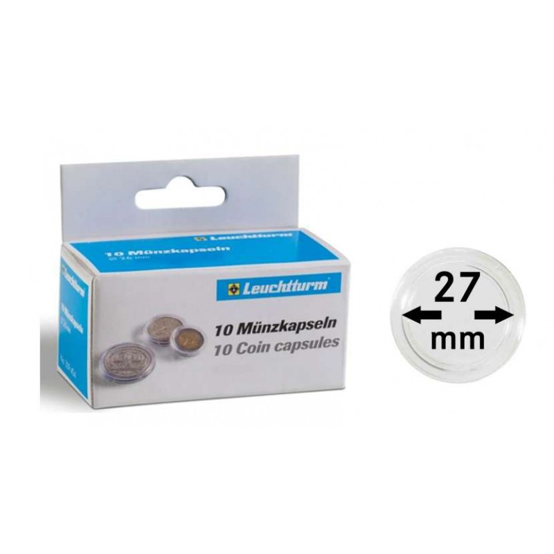 Leuchtturm Coin capsules for coins Ø 27 mm pack of 10 ACCESSORIES & SUPPLIES