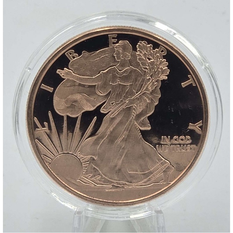 1 oz 999 Walking Liberty Dollar Fine Copper Round coin GOLD AND SILVER BULLION