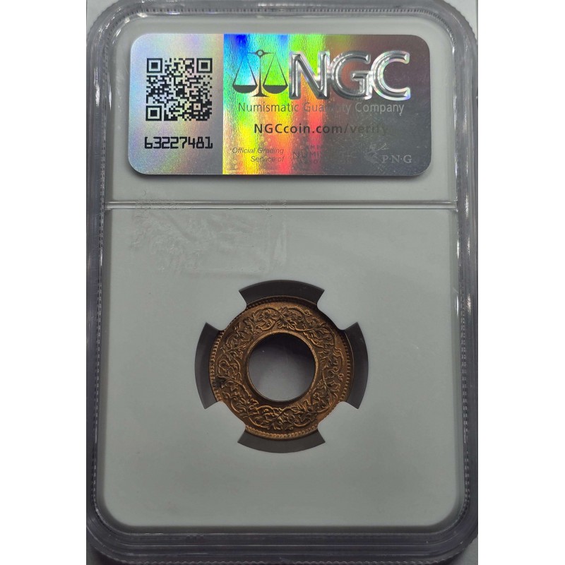 BRITISH INDIA 1 PICE COIN 1943 B KGV NGC MS65RB WORLD COINS