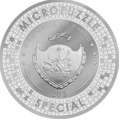 CREATION OF ADAM Micropuzzle Treasures Special Edition 5 Oz Silver Coin 20$ Palau 2023