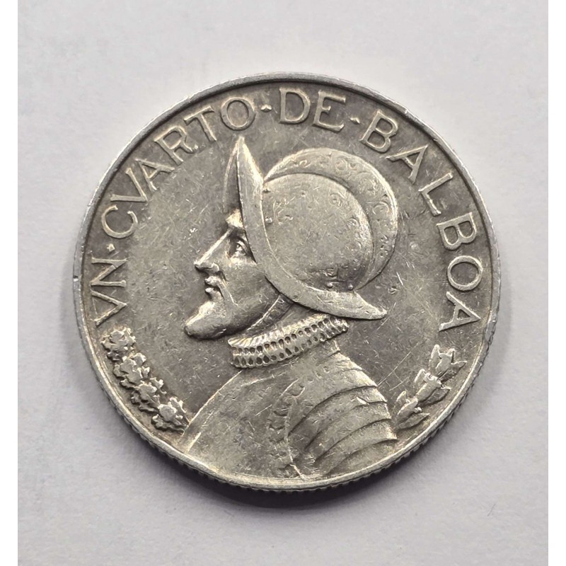 Panama 1/4 Balboa silver coin 1934 rare WORLD COINS