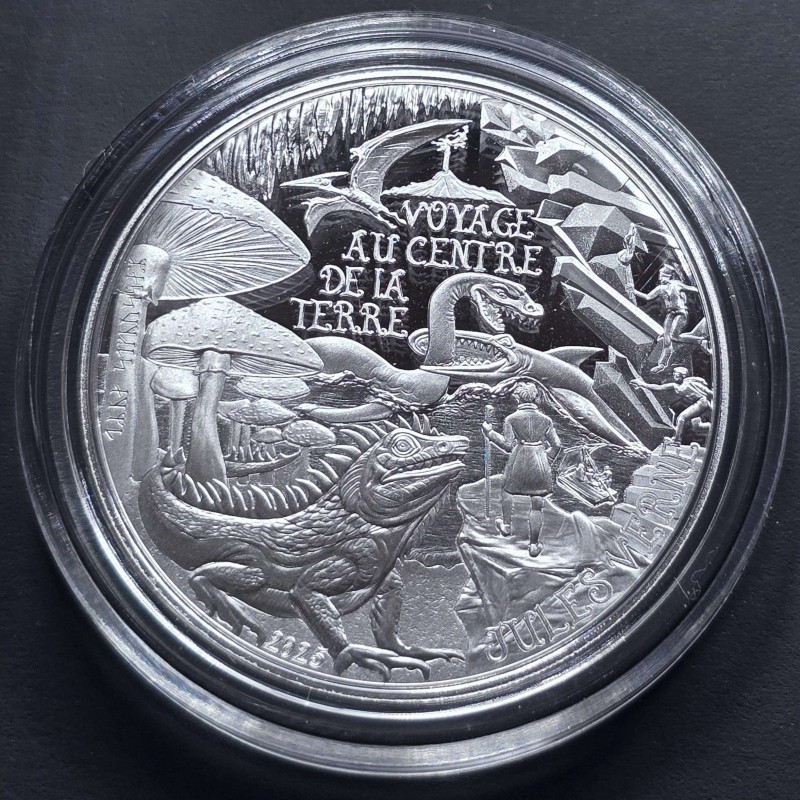 France 2025 Jules Verne Journey to the Center of the earth Proof Silver Coin WORLD COINS