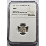 NETHERLANDS 1942 S COIN EAST INDIES 1/10 GULDEN NGC MS64 WORLD COINS