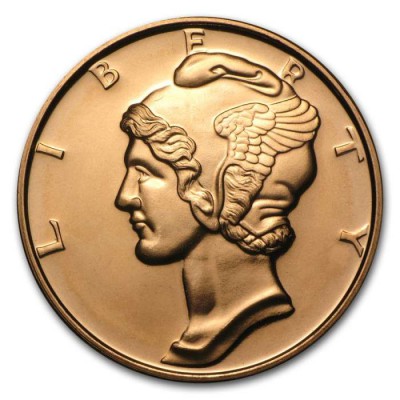 1 oz 999 Mercury Dime Fine Copper Round coin