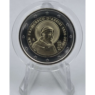 Italy 2 Euro coin St. Francis of Assisi 2026 UNC Coin in capsule
