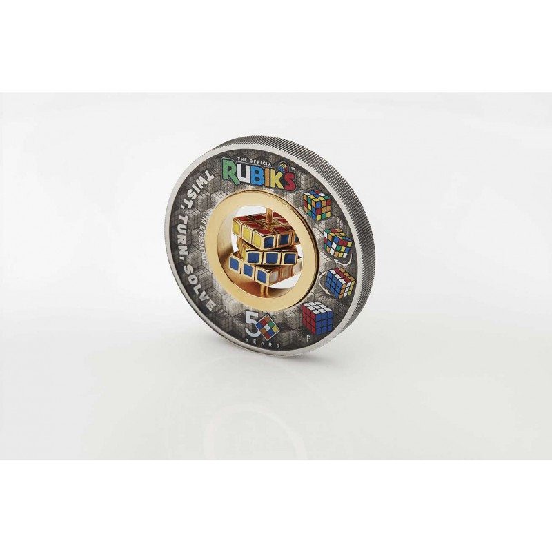 RUBIK CUBE 50th Anniversary 2 Oz Silver Coin 2$ Tuvalu 2024 GOLD AND SILVER BULLION