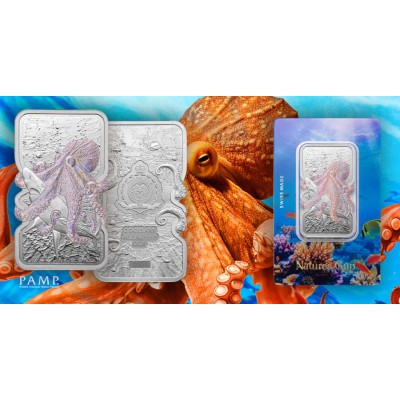 Niue 2025 1oz Giant Pacific Octopus .9999 Silver Bar PAMP