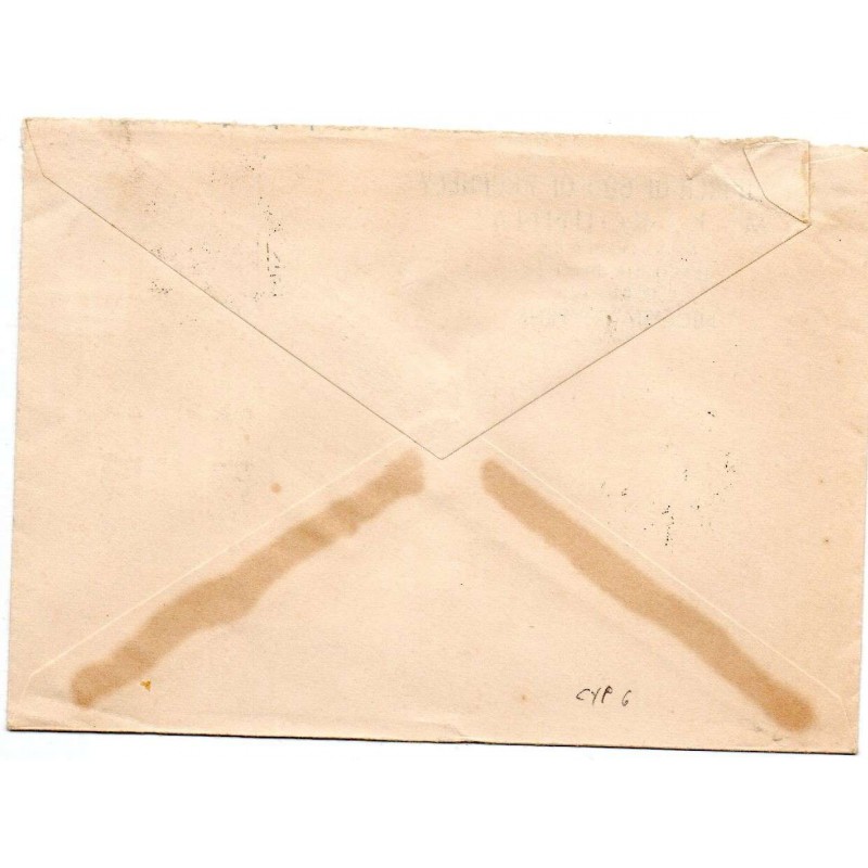CYPRUS POSTAL HISTORY - KGVI 1955 CYPRUS TO USA CHURCH OF GOD CYPRUS STAMPS