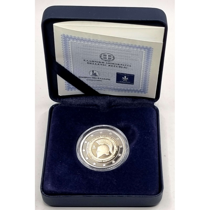GREECE 2020 PROOF 2 EURO COIN Battle of Thermopylae King Leonidas Sparta WORLD COINS