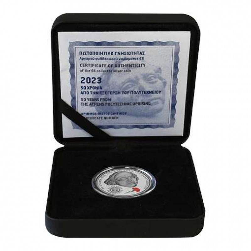 GREECE 2023 6 EURO POLYTECHNIC UPRISING SILVER PROOF COIN WORLD COINS