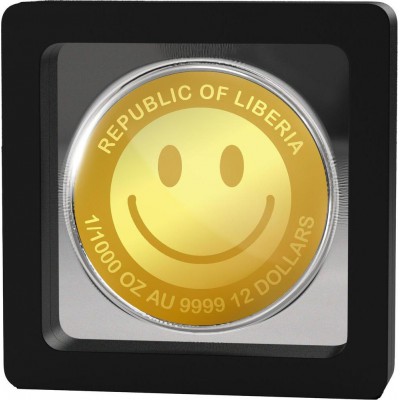 SMILEY 1/1000 Oz Gold Coin 12$ Liberia 2026
