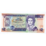 BELIZE 1991 2 DOLLAR QEII P52b UNC QUEEN ELIZABETH II WORLD BANKNOTES